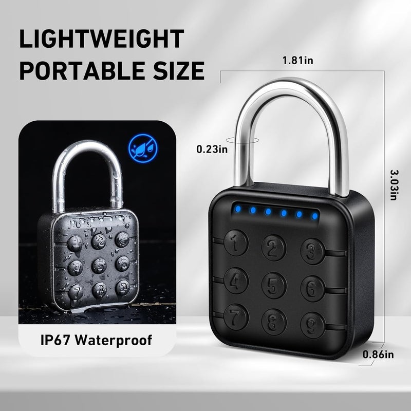 AuntyFey Smart Combination Lock for Locker, Digital Padlock for Gym Locker Lock with APP, 6 Digit Combination Lock, Waterproof Outdoor Gate Lock Padlock for School, Gym, Fence, Travel - Image 5